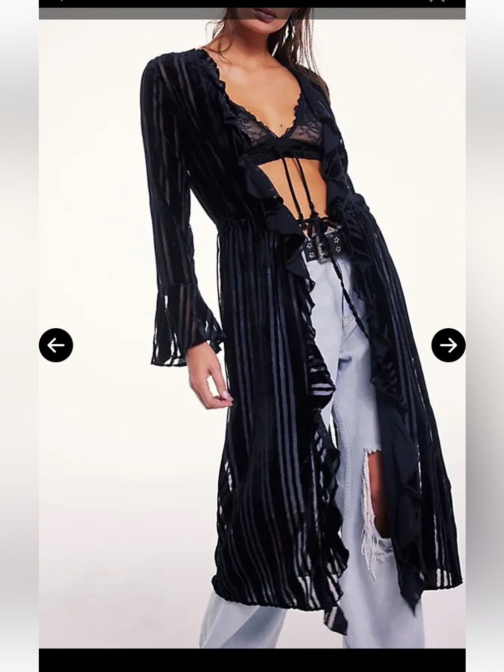Free people dolly duster in black. NWT